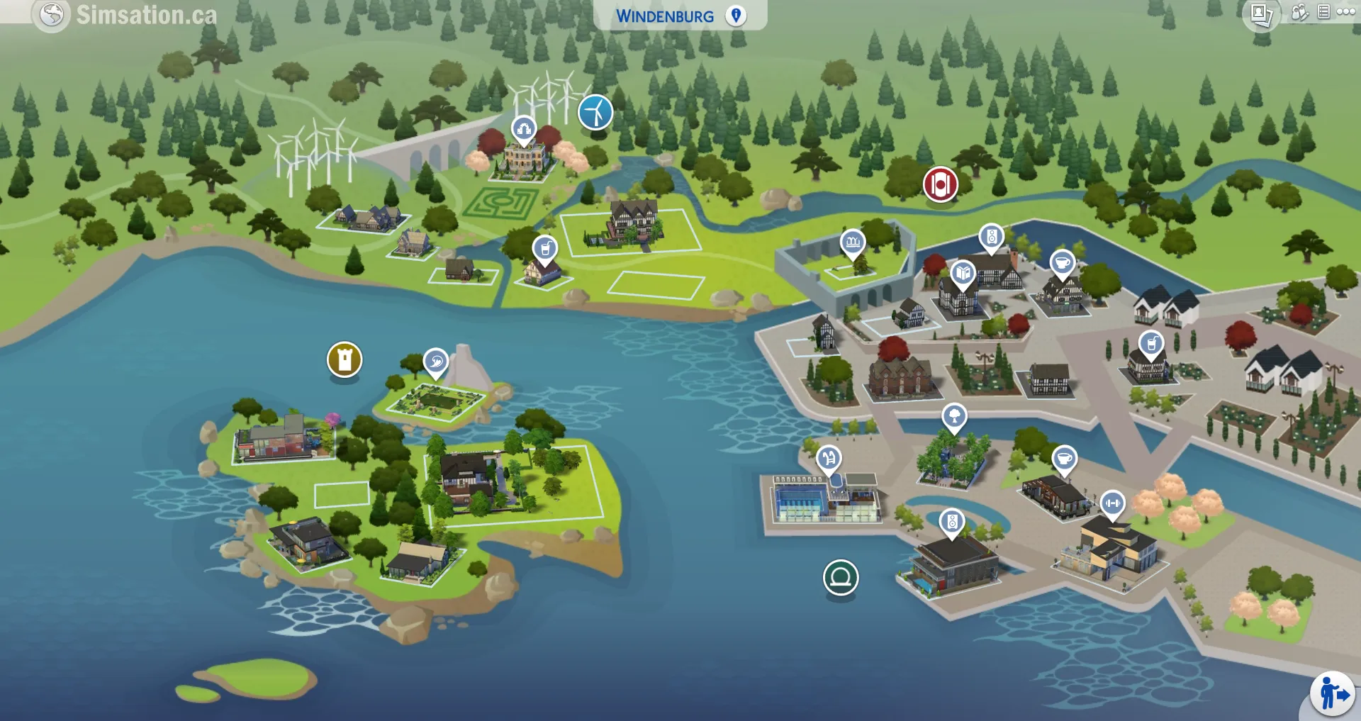 Unlabelled map of Windenburg